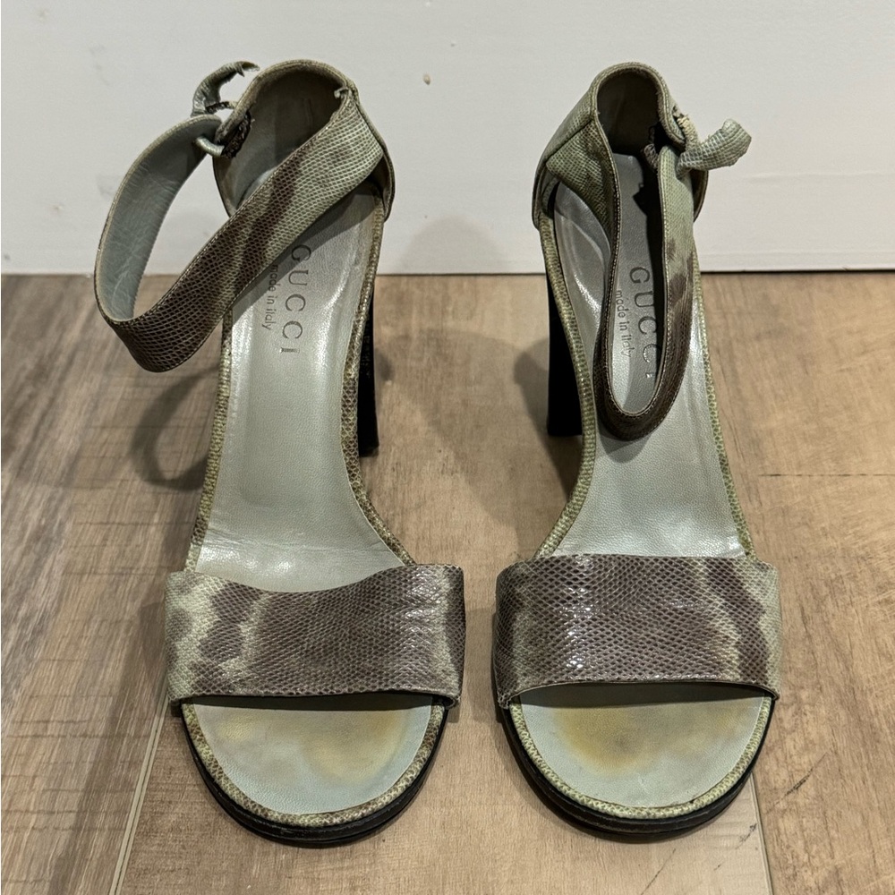 Vintage Gucci Lizard print D'orsay pumps - Size 7